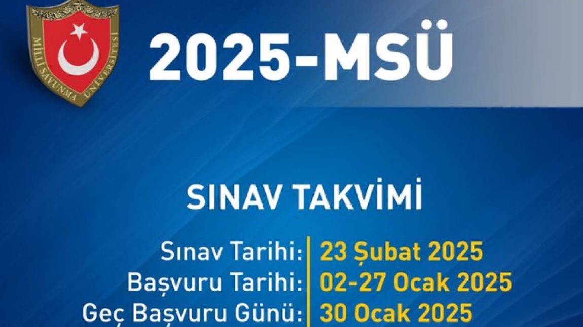 2025 MSÜ Sınav Başvuruları